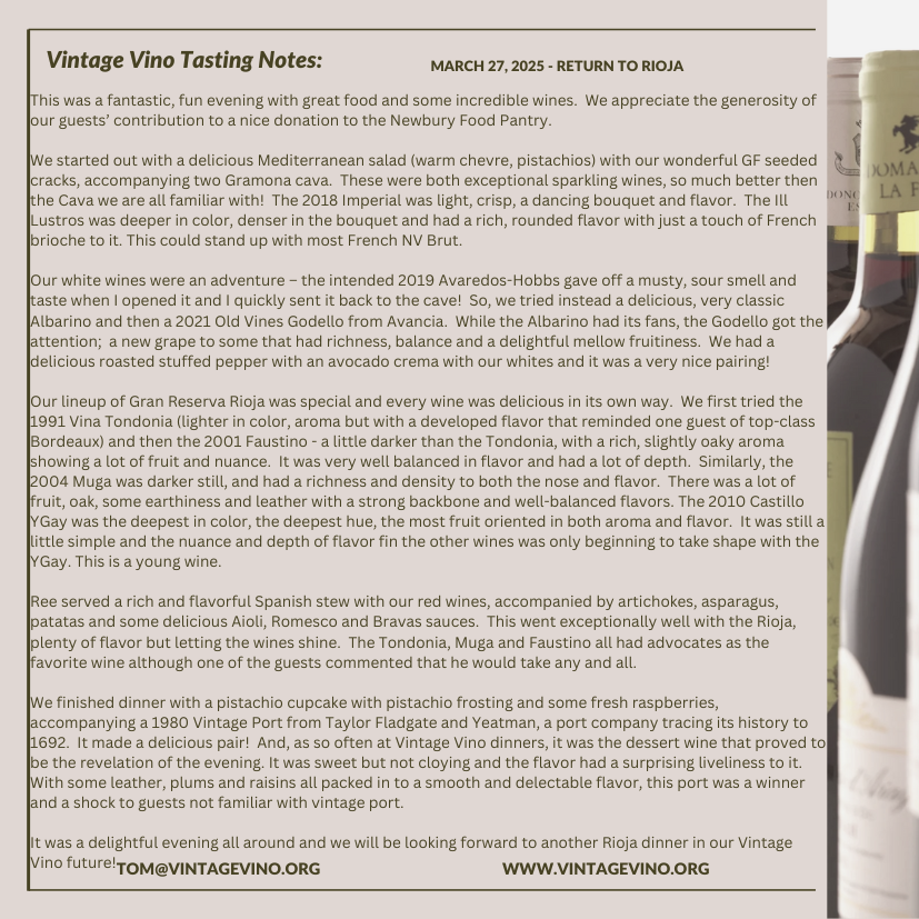 03272025 Rioja Tasting Notes 03272025 Rioja Tasting Notes